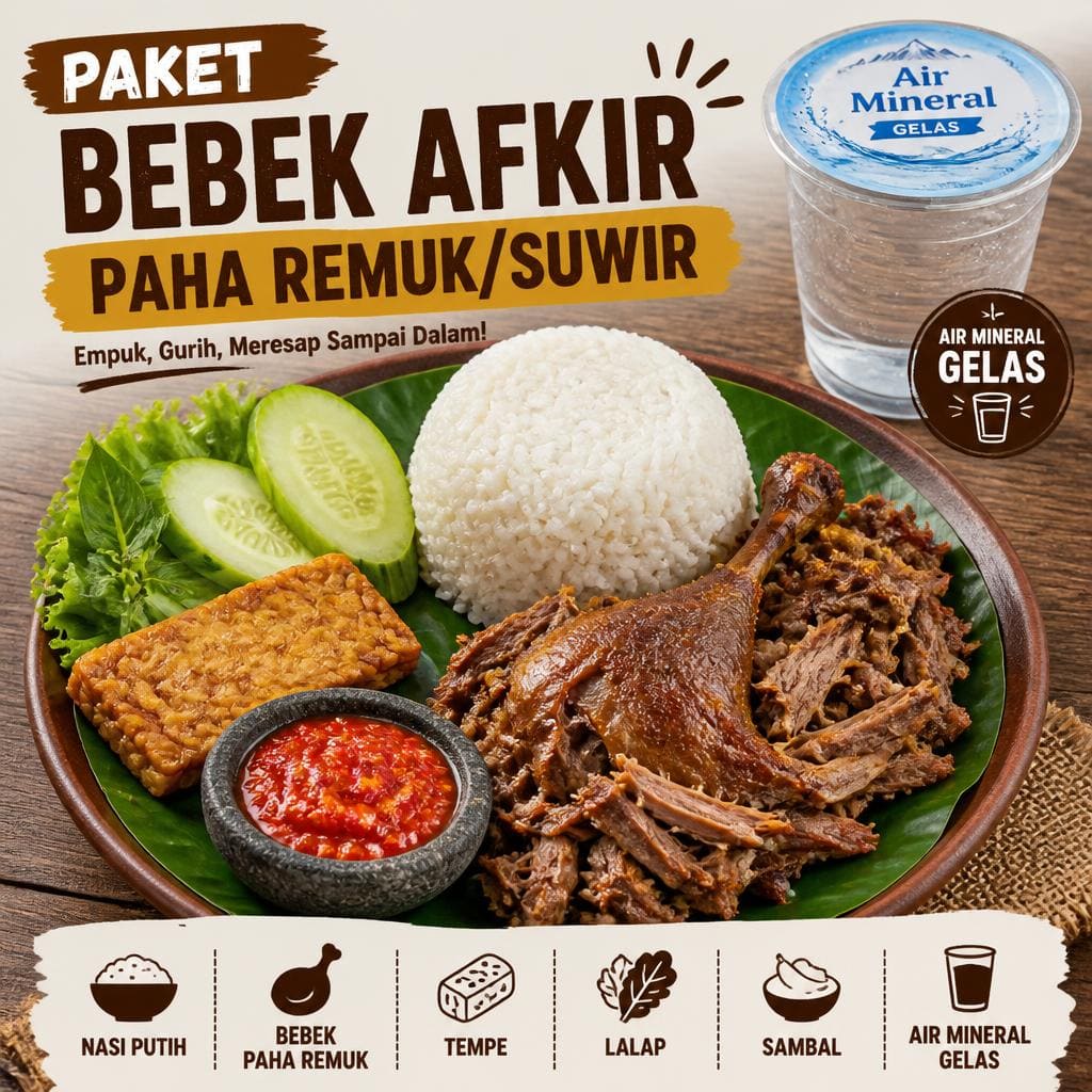 Paket Bebek Afkir Paha Remuk Suwir
